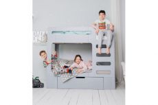 Ліжко двоярусне IndigoWood Cubed із ящиком gray 160x80см